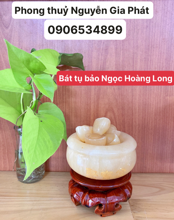 Bát tụ bảo Ngọc Hoàng Long chiêu tài hút tài lộc kèm đế