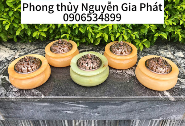 Lư xông trầm bằng ngọc Ony, ngọc Hoàng Long tuyệt đẹp